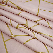 120" Polyester Round Tablecloth with Metallic Geometric Pattern