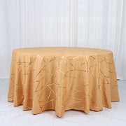 120" Polyester Round Tablecloth with Metallic Geometric Pattern