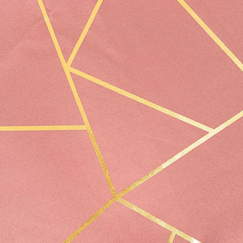 120" Polyester Round Tablecloth with Metallic Geometric Pattern