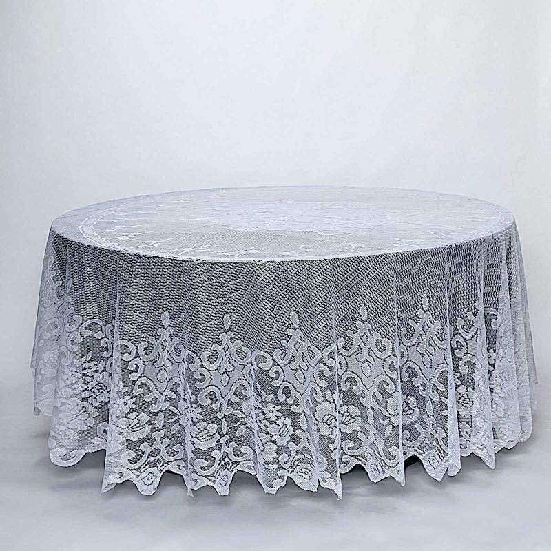 120" Premium Lace Round Tablecloth TAB_LACE01_R120_WHT