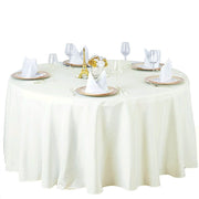 120" Premium Polyester Round Tablecloth Wedding Table Linens
