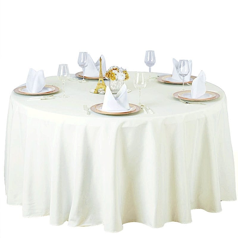 120" Premium Polyester Round Tablecloth Wedding Table Linens
