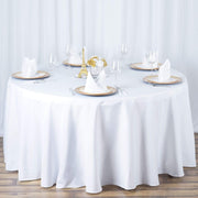 120" Premium Polyester Round Tablecloth Wedding Table Linens TAB_120_WHT_PRM