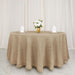 120" Round Faux Burlap Polyester Tablecloth - Natural TAB_JUTE03_120_NAT