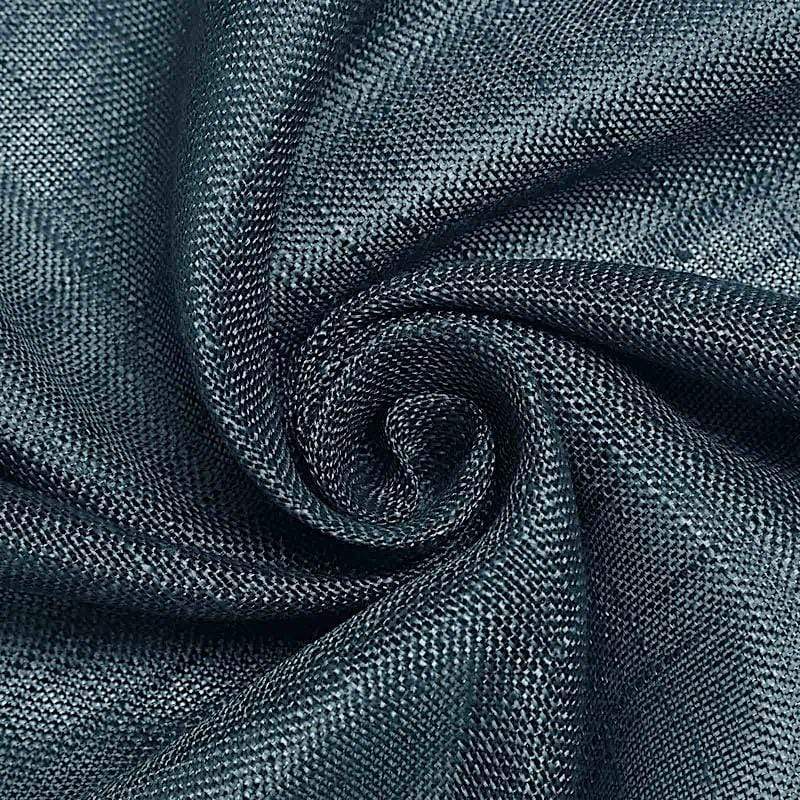 120" Round Premium Faux Burlap Polyester Tablecloth - Blue TAB_JUTE02_120_BLUE