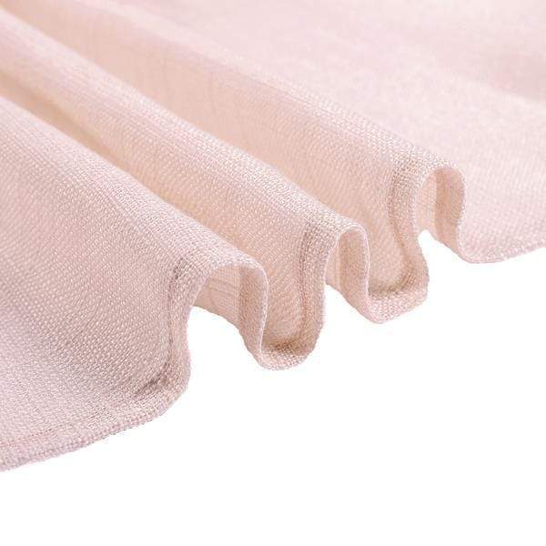 120" Round Premium Faux Burlap Polyester Tablecloth - Blush TAB_JUTE02_120_046