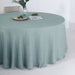 120" Round Premium Faux Burlap Polyester Tablecloth - Dusty Blue TAB_JUTE02_120_086