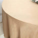 120" Round Premium Faux Burlap Polyester Tablecloth - Natural Brown TAB_JUTE02_120_NAT