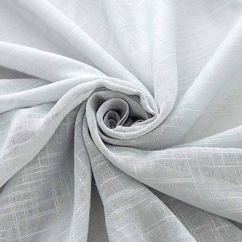 120" Round Premium Faux Burlap Polyester Tablecloth - Silver TAB_JUTE02_120_SILV