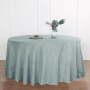 120" Round Premium Faux Burlap Polyester Tablecloth