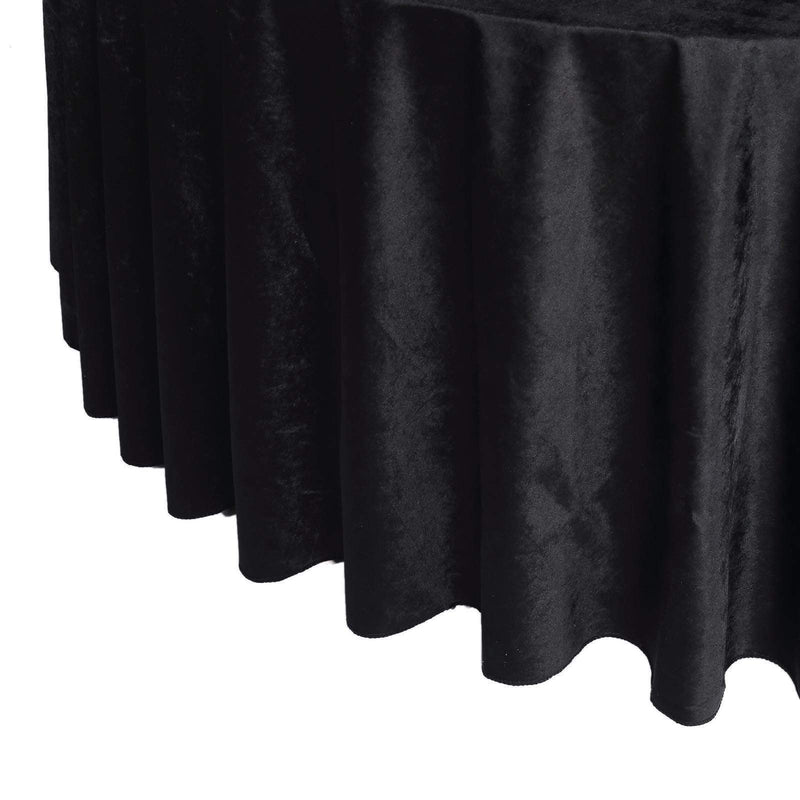 120" Round Premium Velvet Tablecloth - Black TAB_VEL_120_BLK