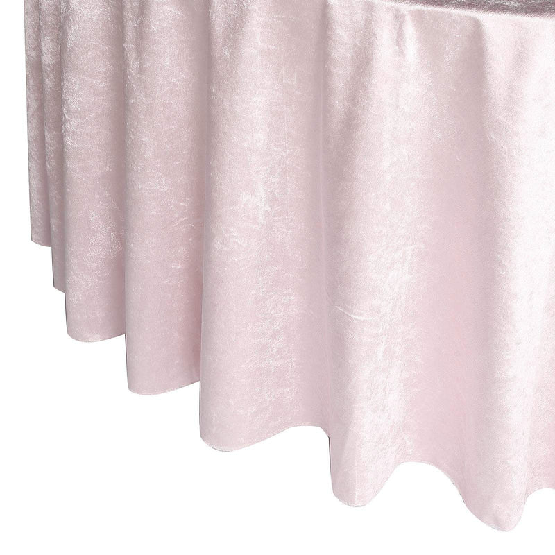 120" Round Premium Velvet Tablecloth - Blush TAB_VEL_120_046