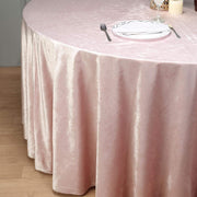 120" Round Premium Velvet Tablecloth - Blush TAB_VEL_120_046