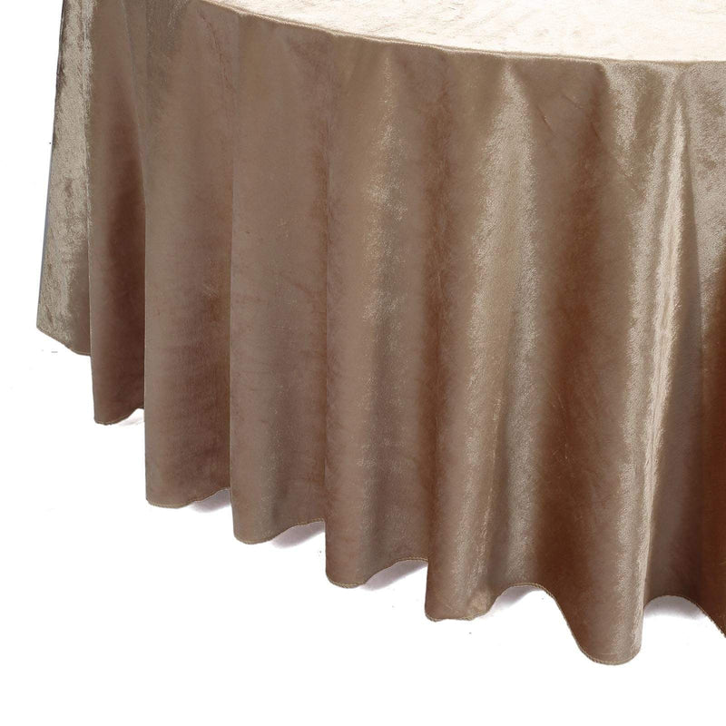 120" Round Premium Velvet Tablecloth - Champagne TAB_VEL_120_CHMP