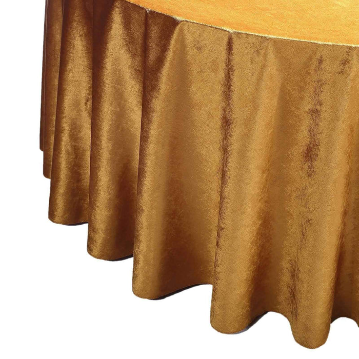 120" Round Premium Velvet Tablecloth - Gold TAB_VEL_120_GOLD