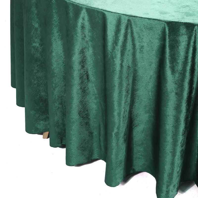 120" Round Premium Velvet Tablecloth - Hunter Green TAB_VEL_120_036