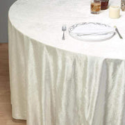 120" Round Premium Velvet Tablecloth - Ivory TAB_VEL_120_IVR