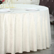 120" Round Premium Velvet Tablecloth - Ivory TAB_VEL_120_IVR