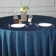 120" Round Premium Velvet Tablecloth - Navy Blue TAB_VEL_120_NAVY