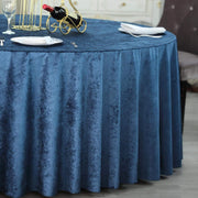 120" Round Premium Velvet Tablecloth - Navy Blue TAB_VEL_120_NAVY