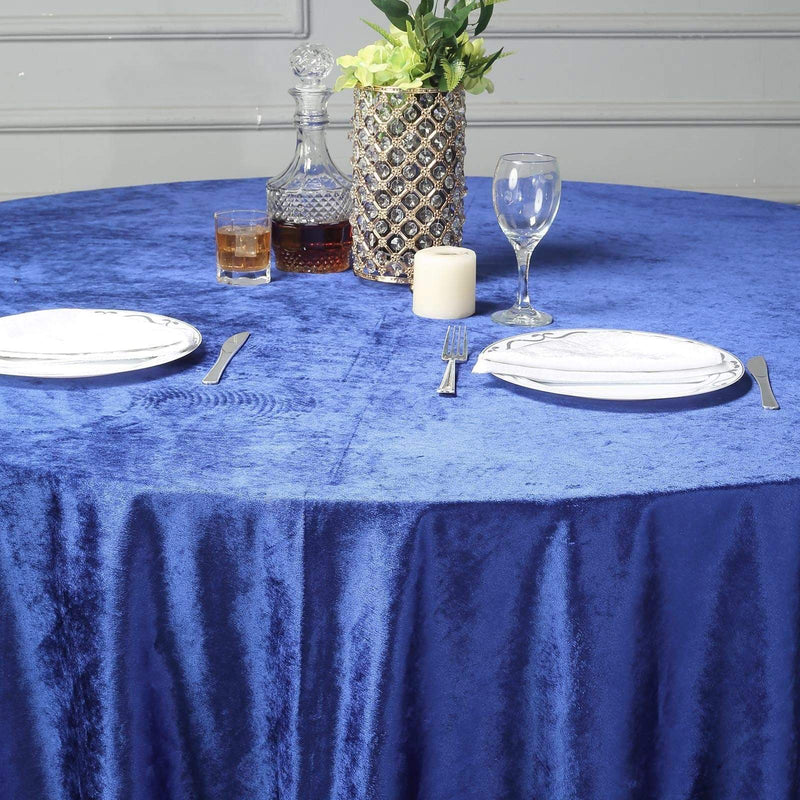 120" Round Premium Velvet Tablecloth - Royal Blue TAB_VEL_120_ROY