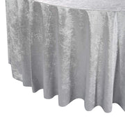 120" Round Premium Velvet Tablecloth - Silver Light Gray TAB_VEL_120_SILV