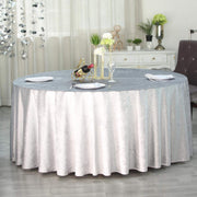 120" Round Premium Velvet Tablecloth - Silver Light Gray TAB_VEL_120_SILV