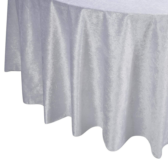 120" Round Premium Velvet Tablecloth - White TAB_VEL_120_WHT