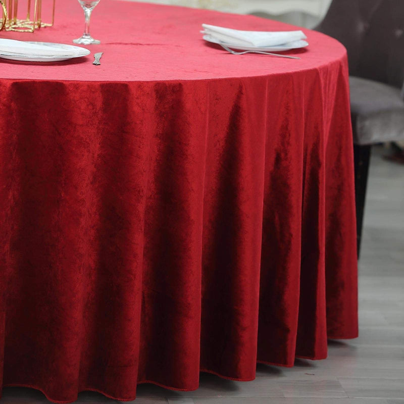 120" Round Premium Velvet Tablecloth