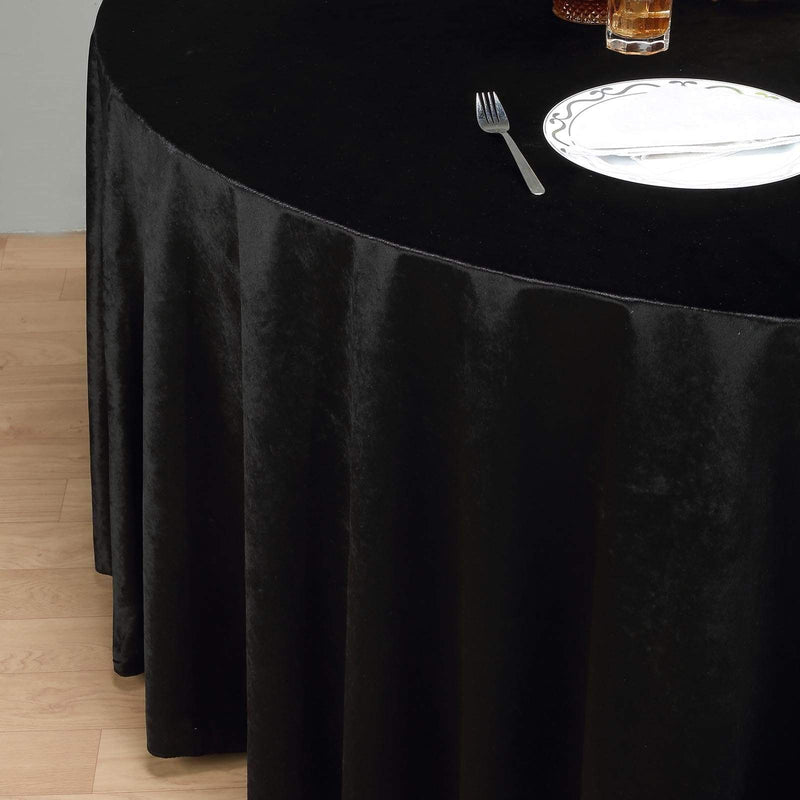 120" Round Premium Velvet Tablecloth