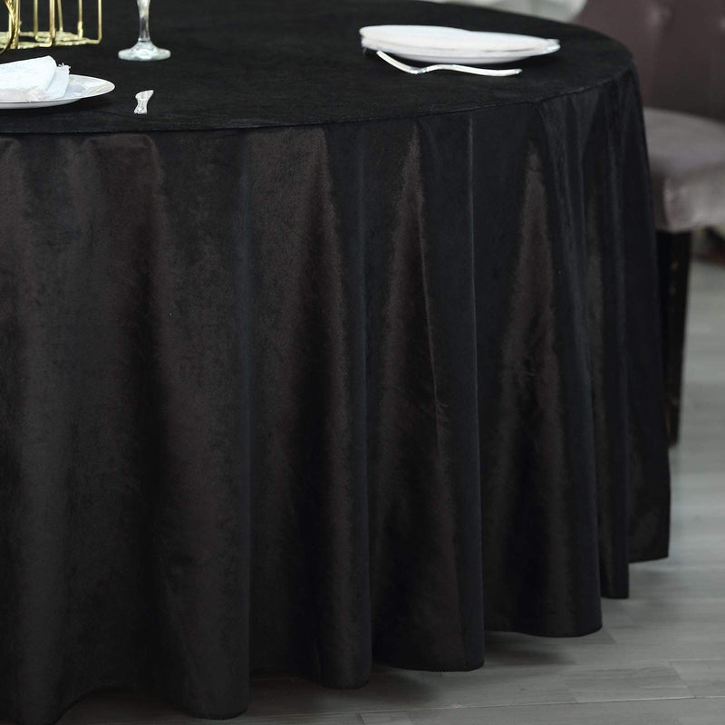 120" Round Premium Velvet Tablecloth