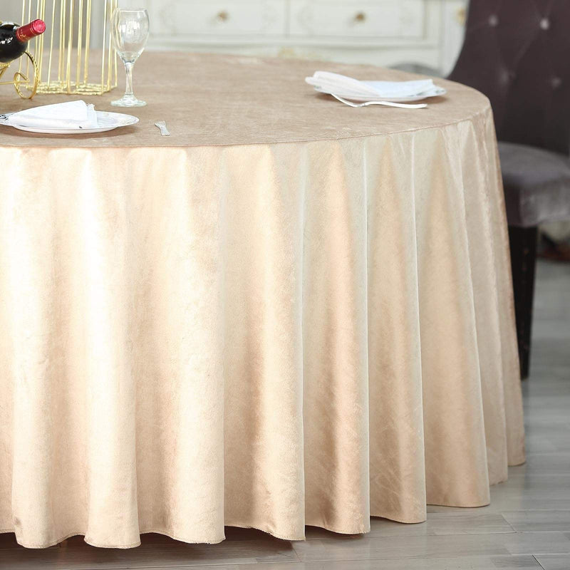 120" Round Premium Velvet Tablecloth