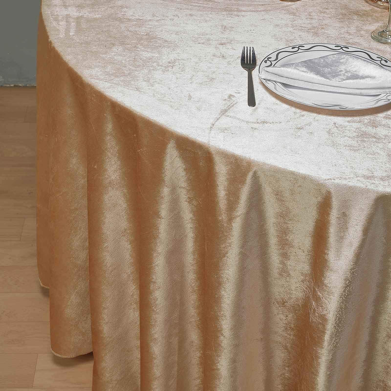 120" Round Premium Velvet Tablecloth