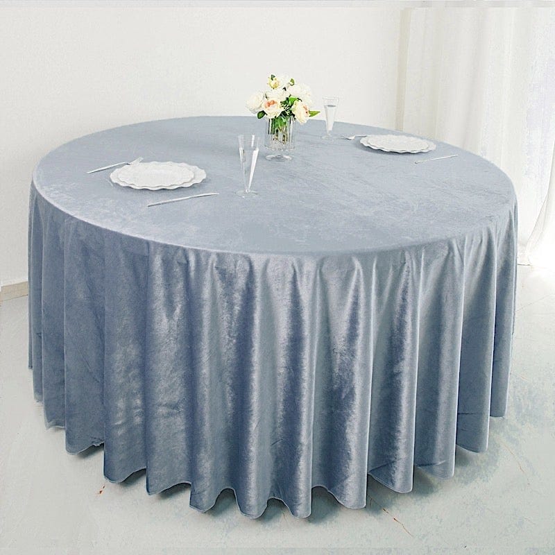 120" Round Premium Velvet Tablecloth