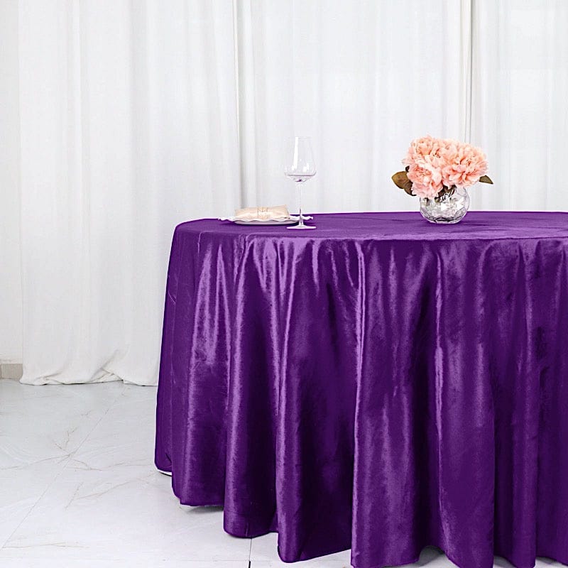 120" Round Premium Velvet Tablecloth