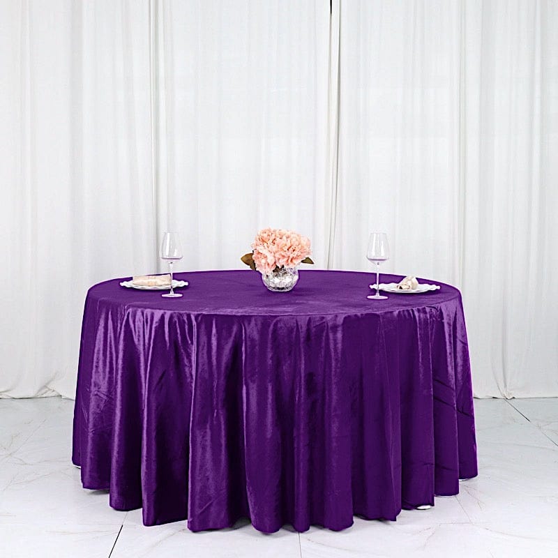 120" Round Premium Velvet Tablecloth