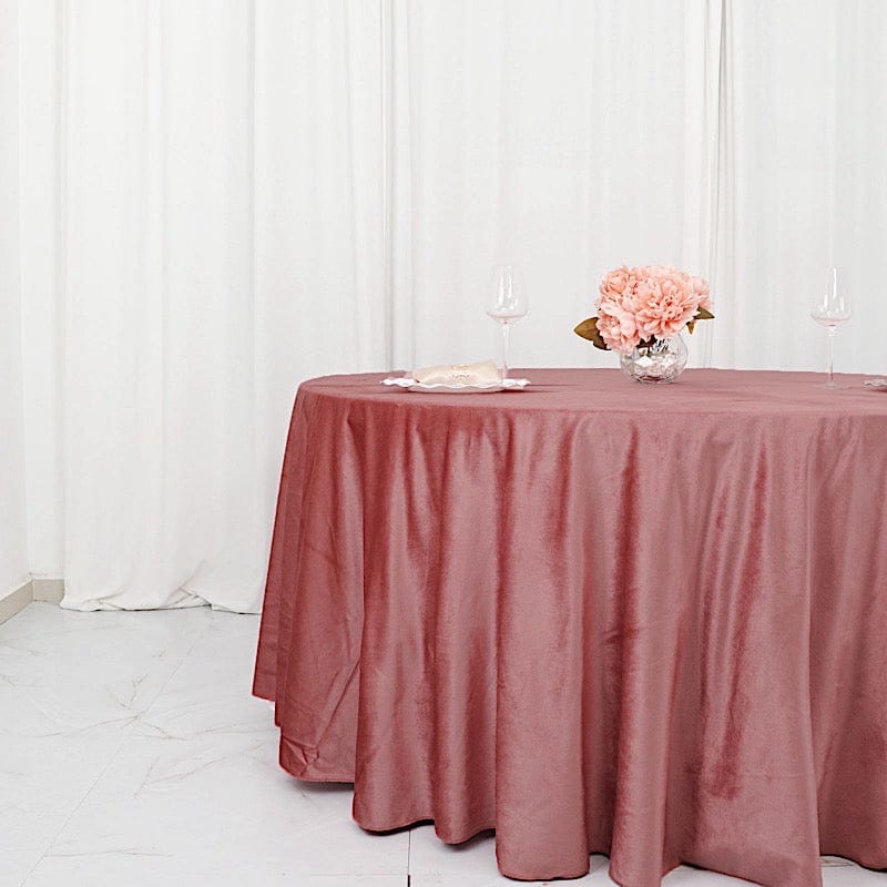 120" Round Premium Velvet Tablecloth