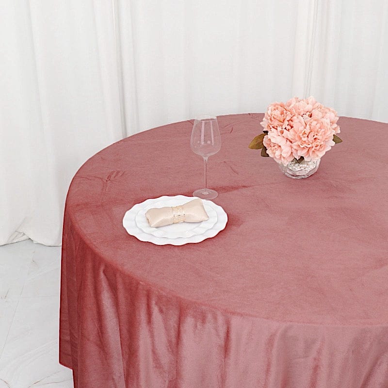 120" Round Premium Velvet Tablecloth