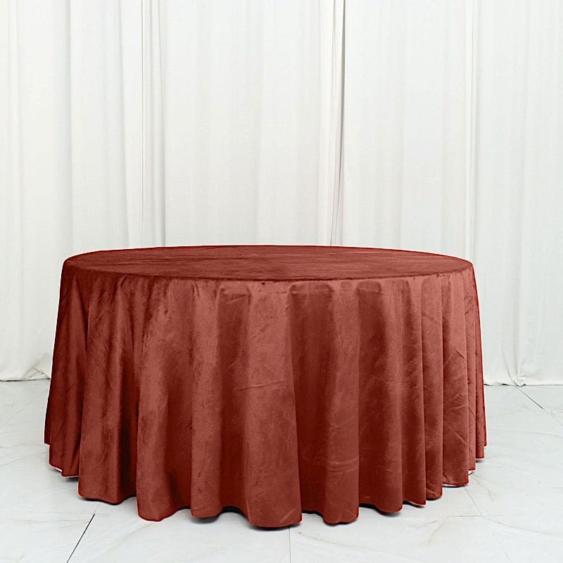 120" Round Premium Velvet Tablecloth