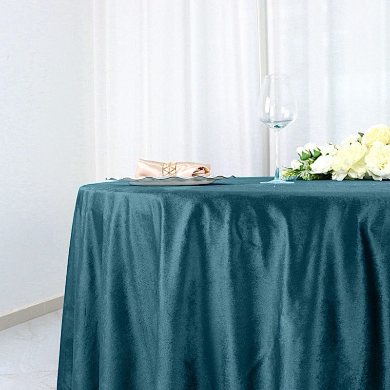 120" Round Premium Velvet Tablecloth