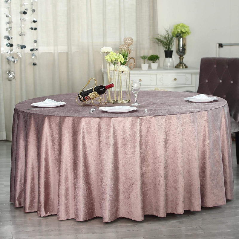 120" Round Premium Velvet Tablecloth