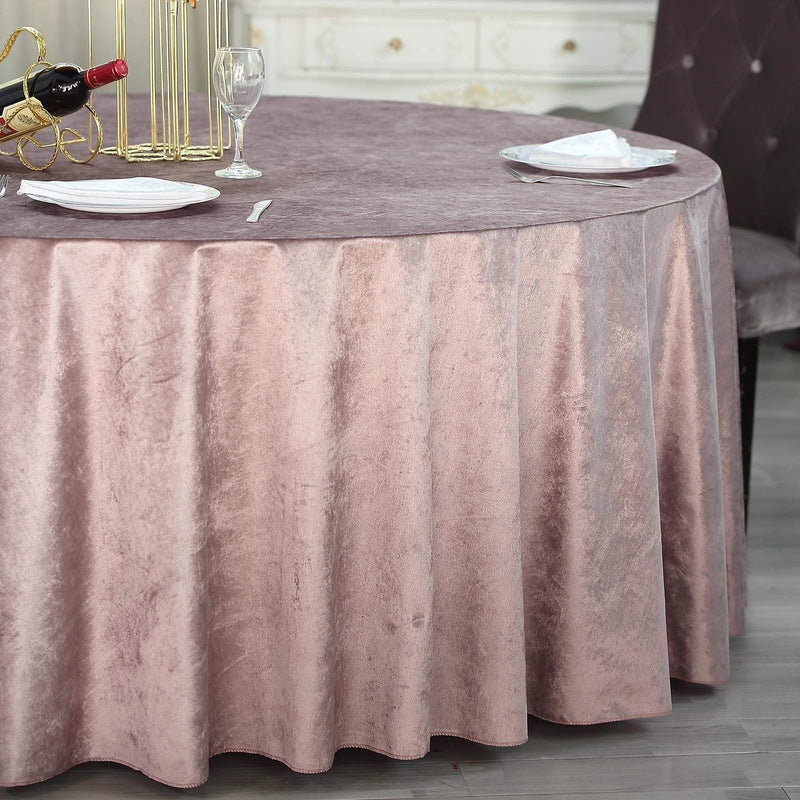 120" Round Premium Velvet Tablecloth