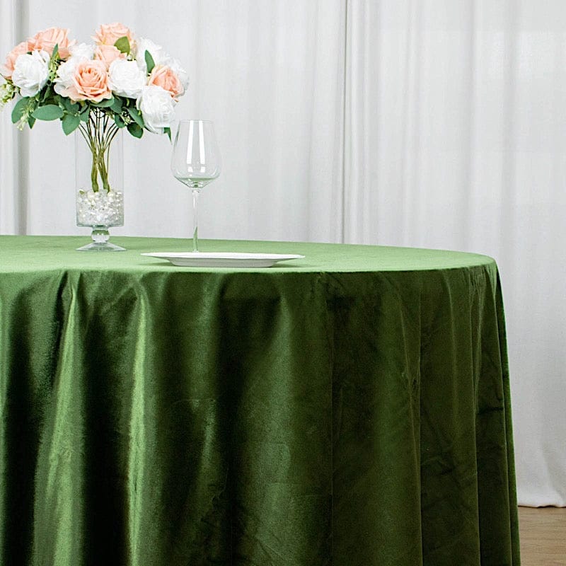 120" Round Premium Velvet Tablecloth