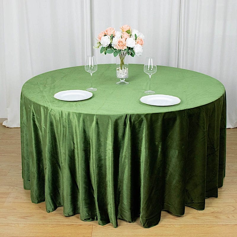 120" Round Premium Velvet Tablecloth
