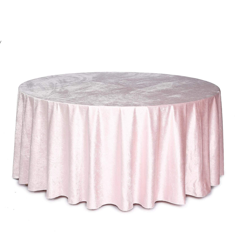 120" Round Premium Velvet Tablecloth - Blush TAB_VEL_120_046
