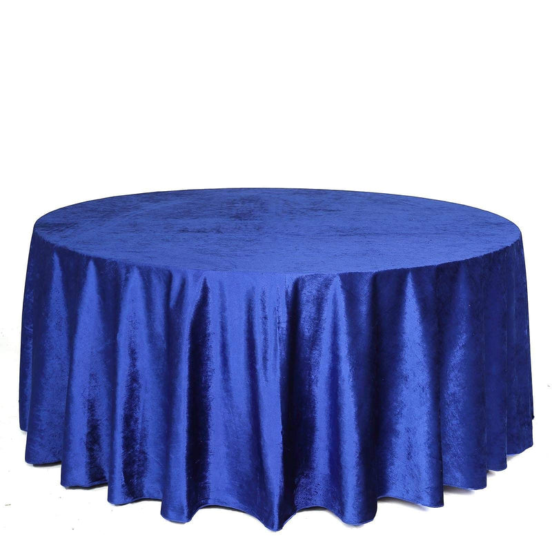 120" Round Premium Velvet Tablecloth - Royal Blue TAB_VEL_120_ROY