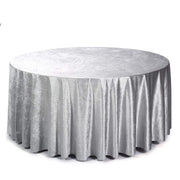 120" Round Premium Velvet Tablecloth - Silver Light Gray TAB_VEL_120_SILV