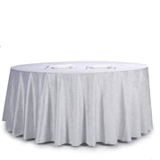 120" Round Premium Velvet Tablecloth - White TAB_VEL_120_WHT