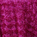 120" Round Satin Ribbon Roses Tablecloth - Fuchsia TAB_01_120_FUSH