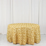 120" Round Satin Ribbon Roses Tablecloth